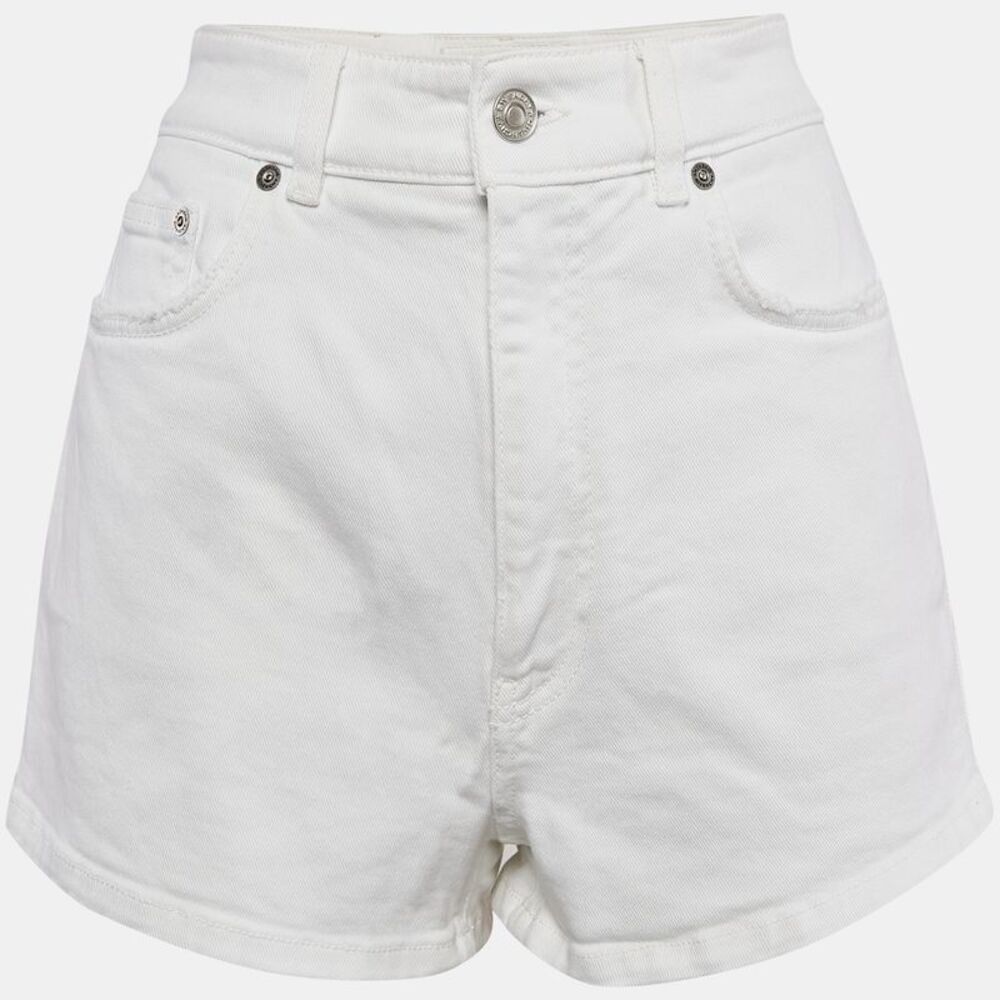 Givenchy White Denim Distress Pocket Detail Shorts L